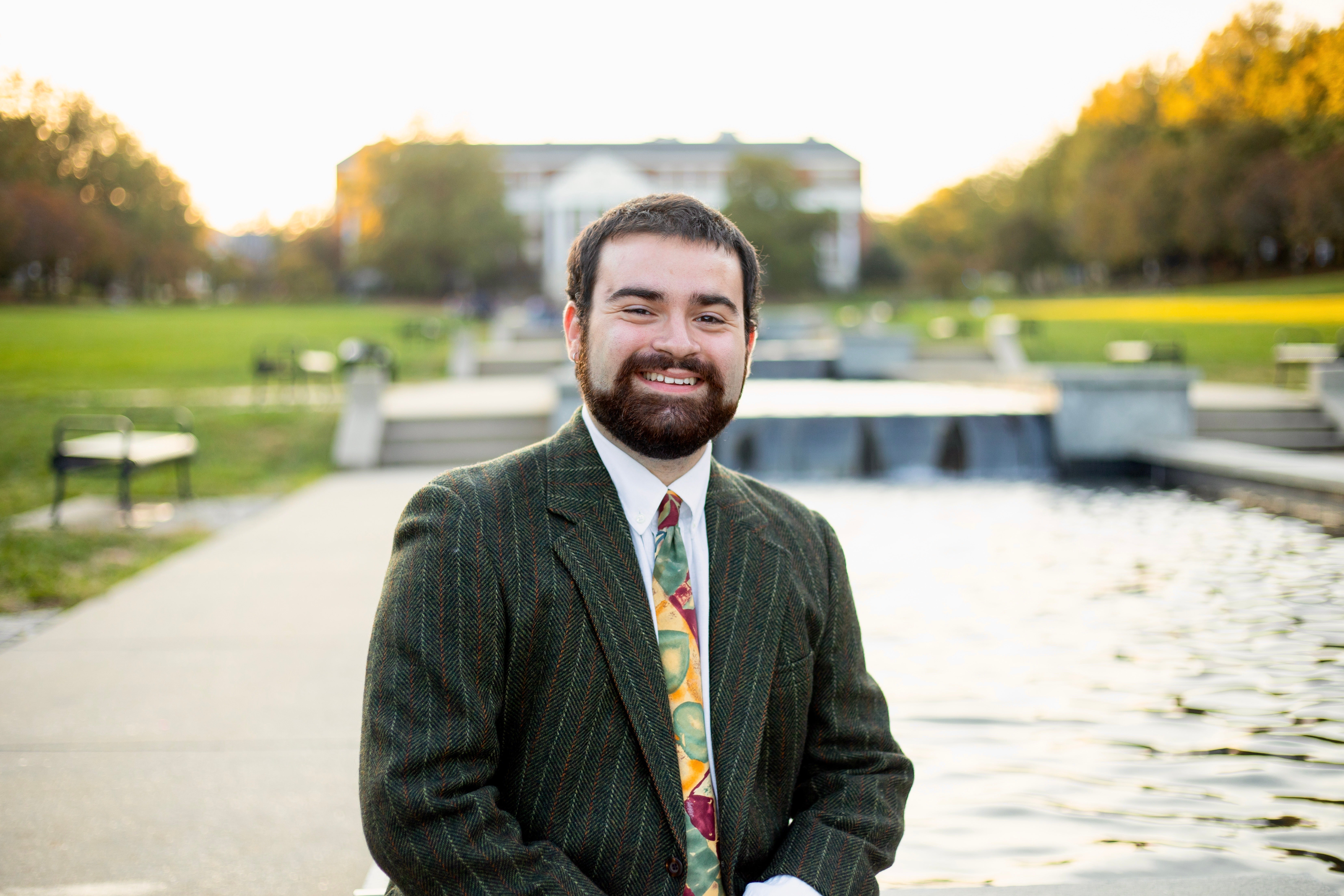 A photo of the Graduate Assistant of the Undergraduate Legal Aid Office, Michael Mareno. 