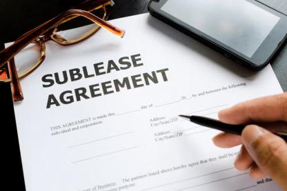 Pen on paper that titled Sublease agreement